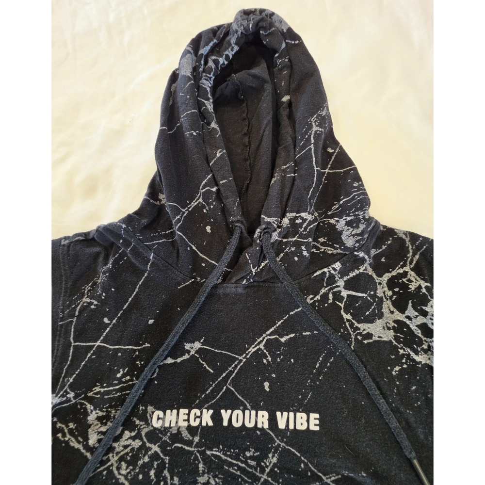 Original Gravity Men's L Skull Sleeveless Hoodie Shirt Black Goth Grunge Punk - Picture 4 of 11